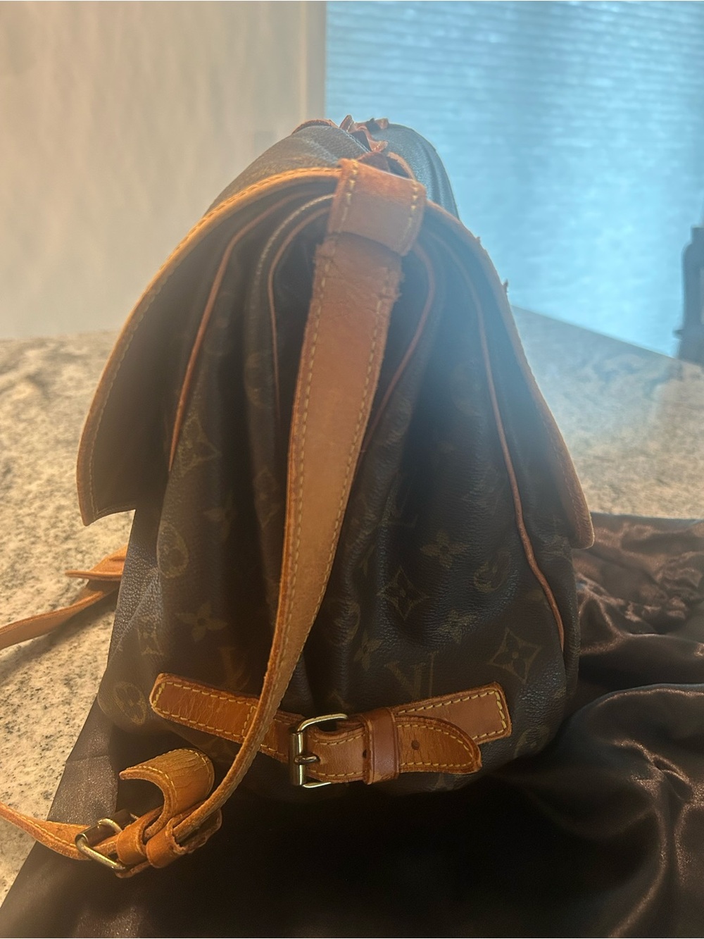Vintage 1999 Louis Vuitton Saumer 30  Dual Compartment Saddlebag with COA - Picture 2 of 12